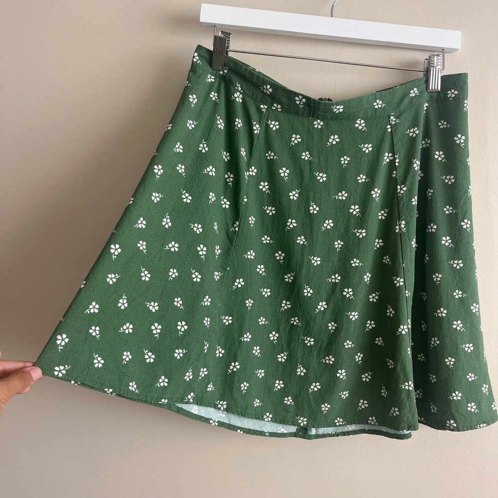 Marine Layer Bonnie Mini Skirt Size 10 Green Ditsy Floral Coastal Cottagecore